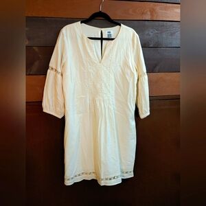 Ladies lg old navy cotton lined dress 22p2p 38l off white like new